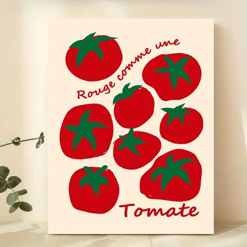 Interior Design Room - Modern Colorful Red Tomatoes Wall Art