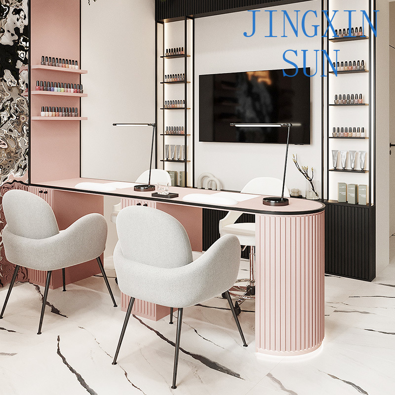 Interior Design Nail Salon - Custom Pink Beauty Salon 3D Interior