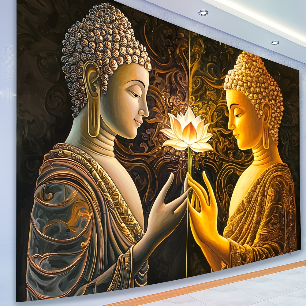 Interior Design Zen Style - Buddha Lotus Wall Tapestry Spiritual Art