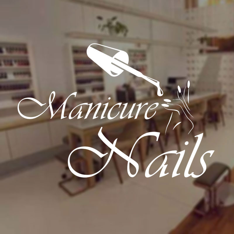 Interior Design Nail Salon - Wall Decal Manicure Vinyl Window Sticker