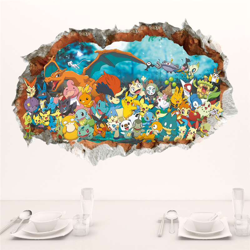 Interior Design Magazine - Cartoon Pokémon Pikachu Wall Sticker For