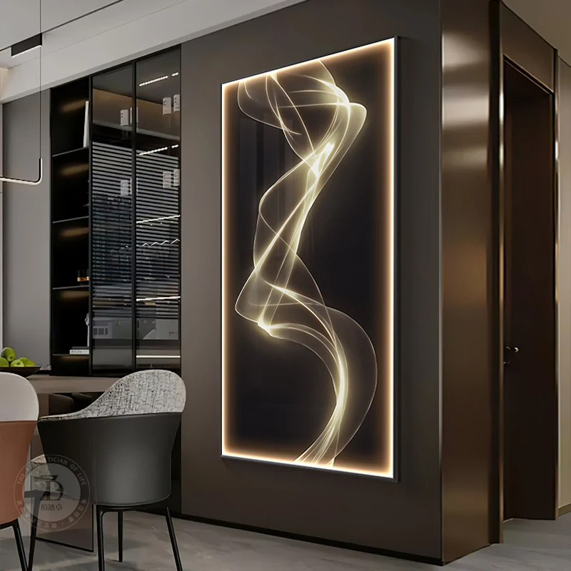 Interior Design Kitchen And Living Room - Modern Line Wall Lamp Designer Led