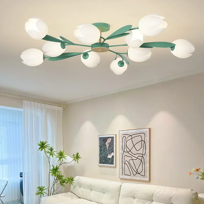 Interior Design Kitchen And Living Room - Flower Design Chandeliers Modern Bedroom LED