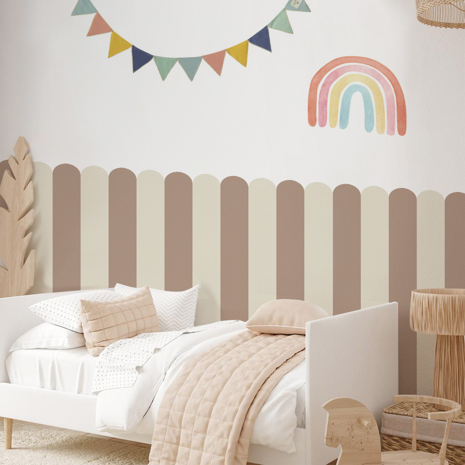 Interior Design Home Decor - Multicolor Vertical Striped Arc Wallpaper Nursery