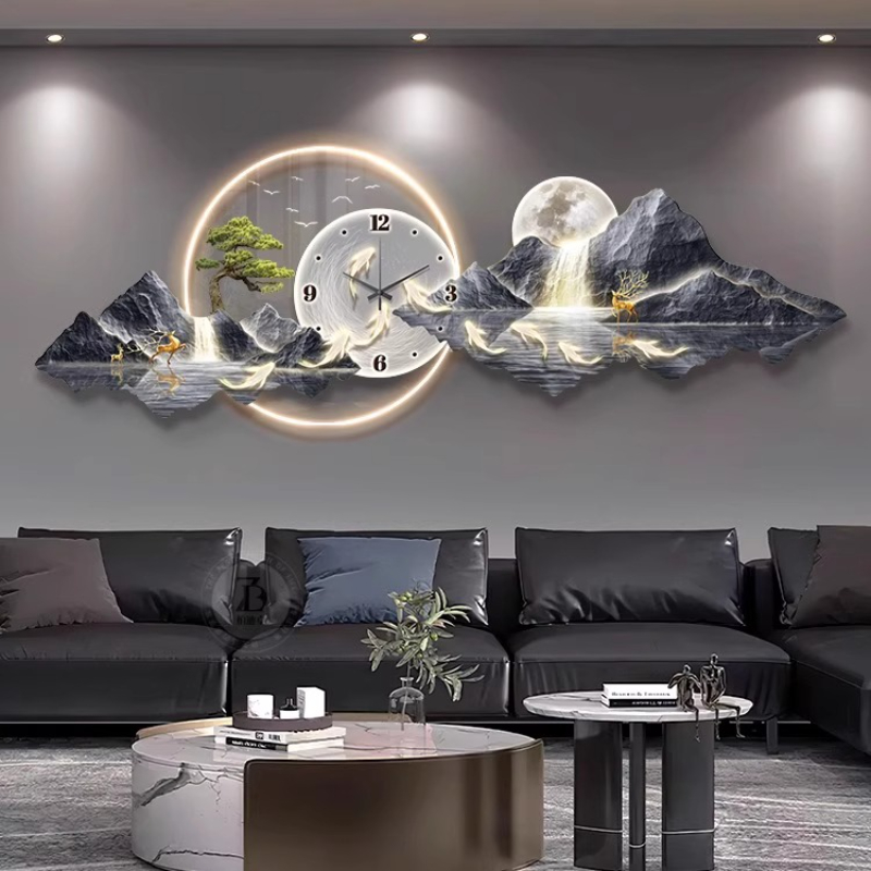 Luxury Light Wall clock Living - Interior Design Kitchen And Living Room 评论和价格