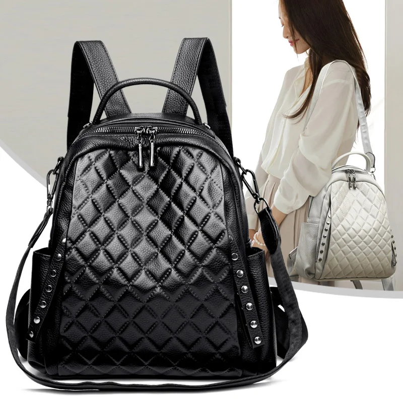 Genuine Leather Rucksack Women - Interior Design School 评论和价格