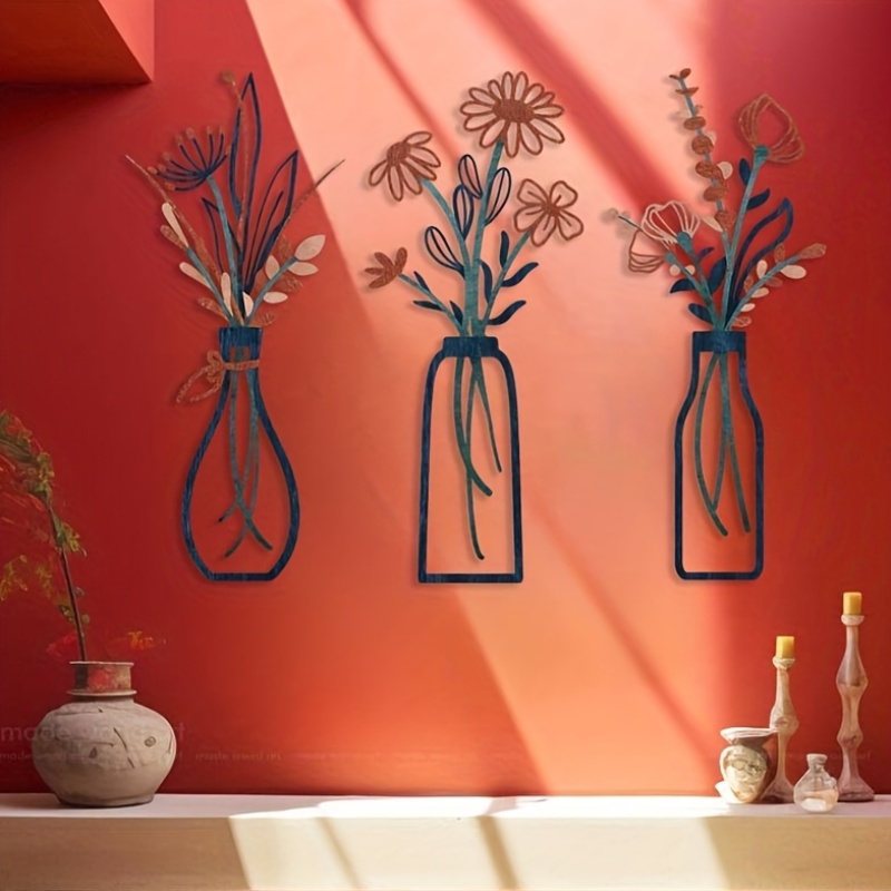 3 Large Floral Wall Art Sculpt - Interior Design Home Decor 评论和价格