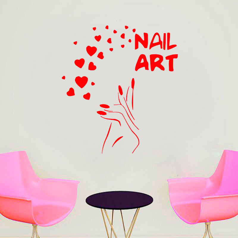 Nails Art Window Decals Love B - Interior Design Nail Salon 评论和价格