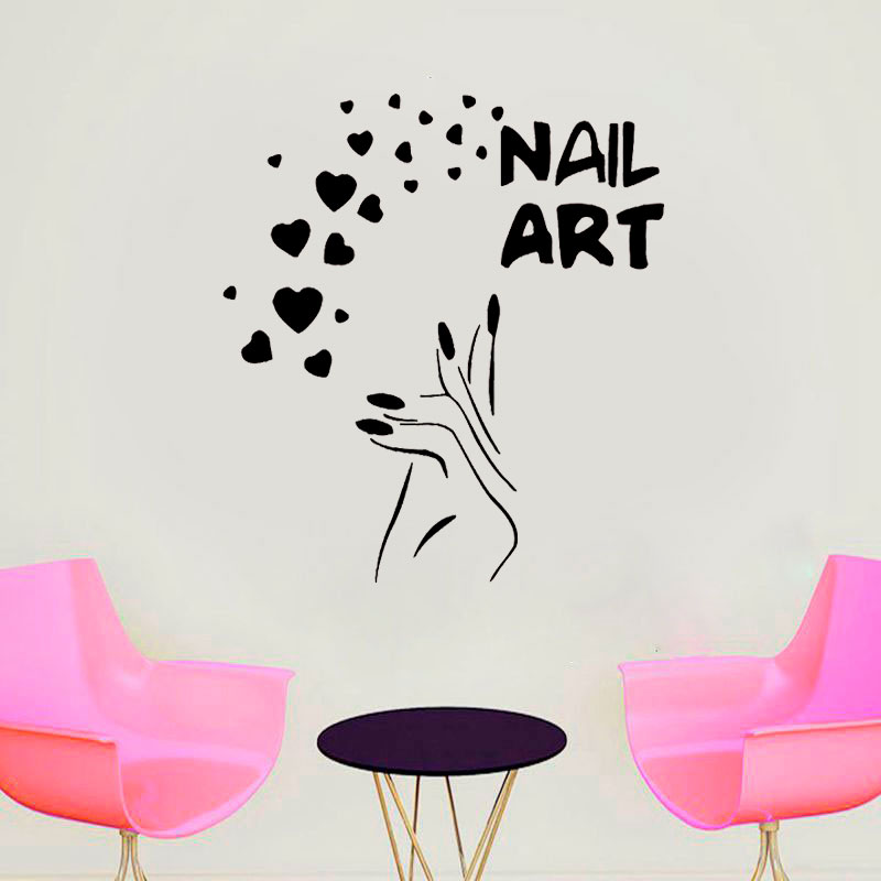Nails Art Window Decals Love B - Interior Design Nail Salon 评论和价格