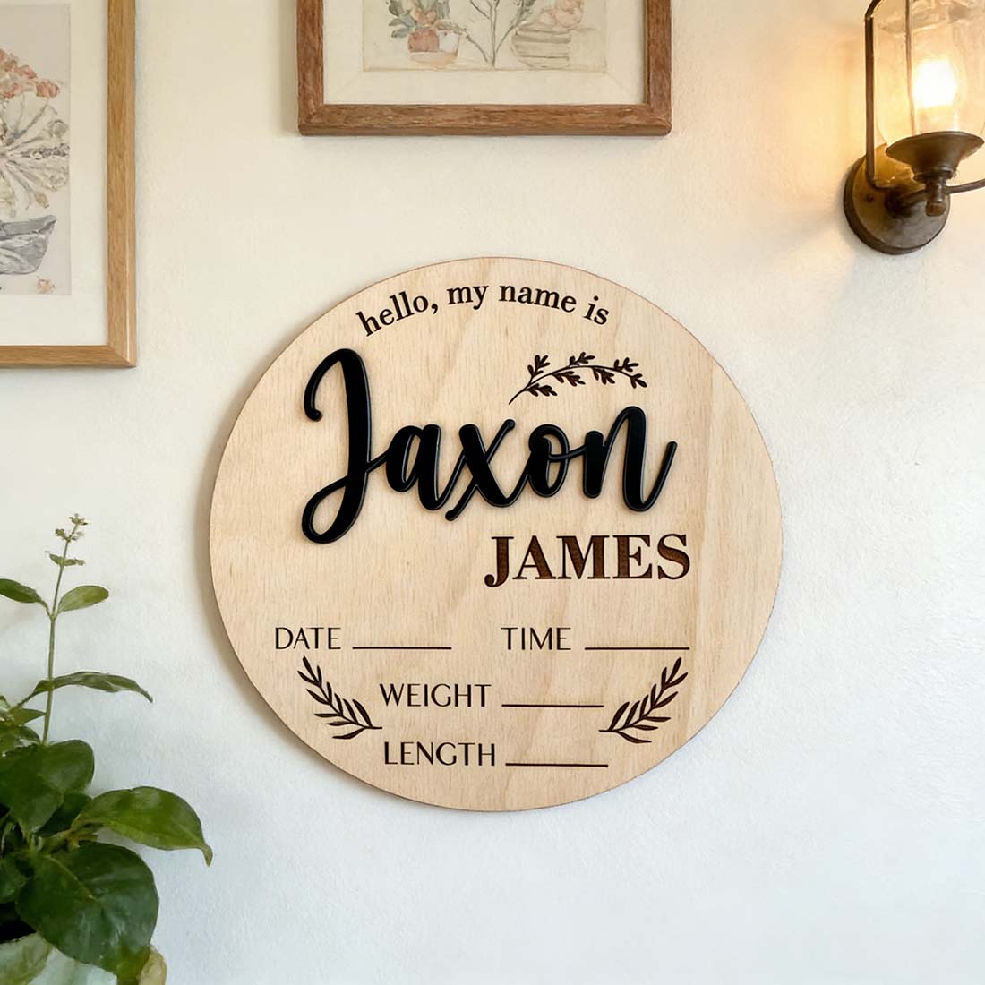 1Pc Custom Baby Announcement S - Interior Design Room 评论和价格