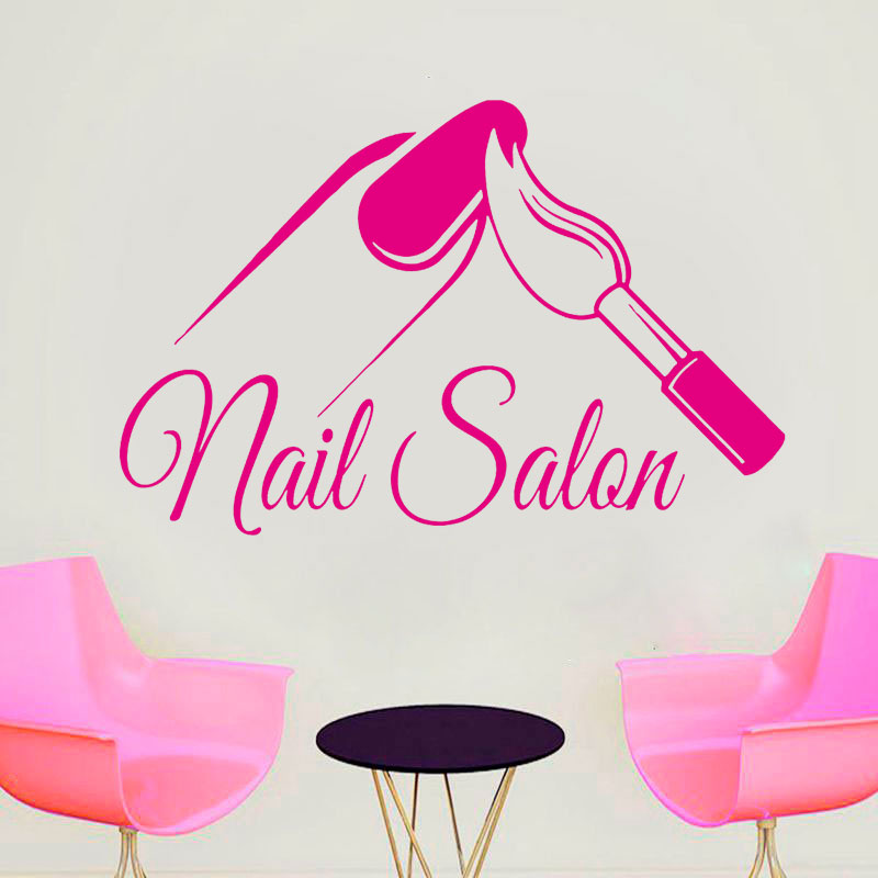 Nail Salon Shop Wall Decal Man - Interior Design Nail Salon 评论和价格