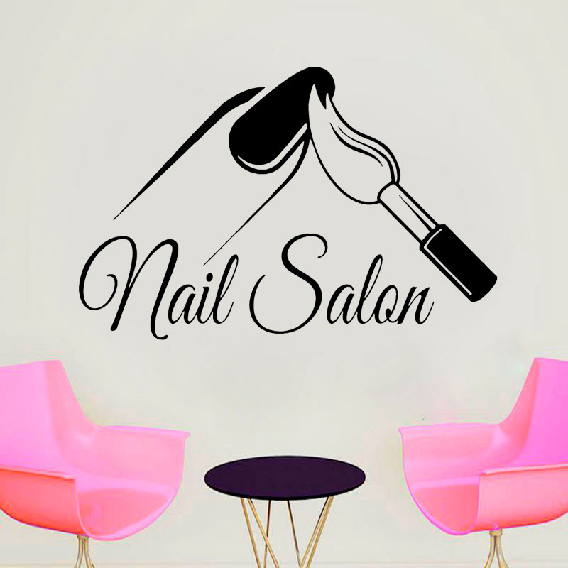 Nail Salon Shop Wall Decal Man - Interior Design Nail Salon 评论和价格