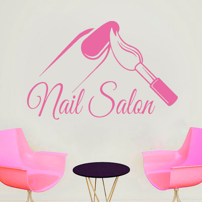Nail Salon Shop Wall Decal Man - Interior Design Nail Salon 评论和价格