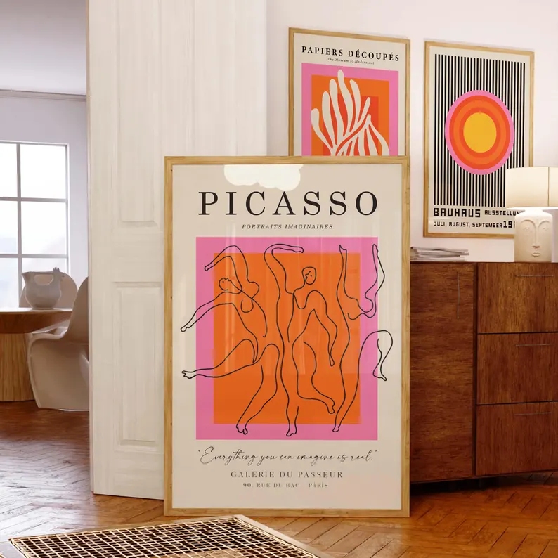 3pcsModern Orange  Bauhaus And - Interior Design Room 评论和价格