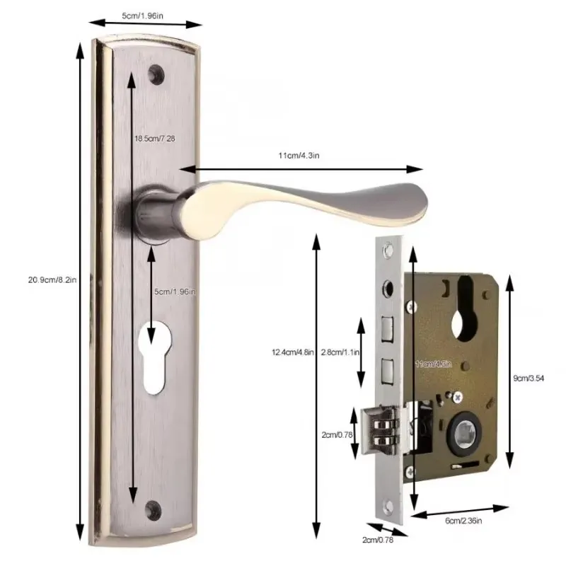 Gold Door Handle Lock Silent H - Interior Design Kitchen 评论和价格