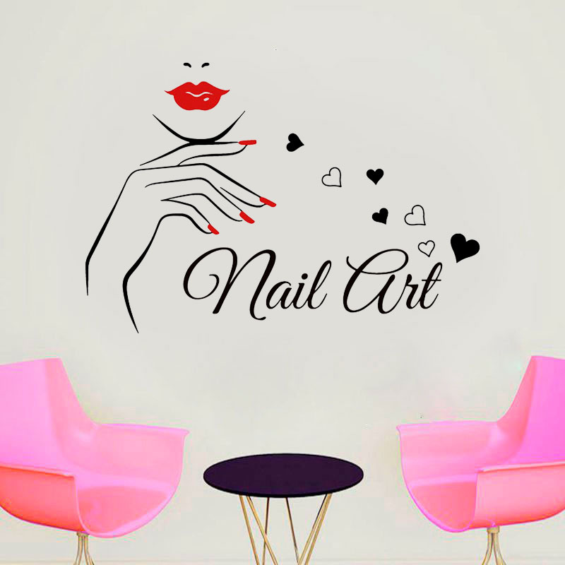 Nail Art Wall Sticker Vinyl Ho - Interior Design Nail Salon 评论和价格