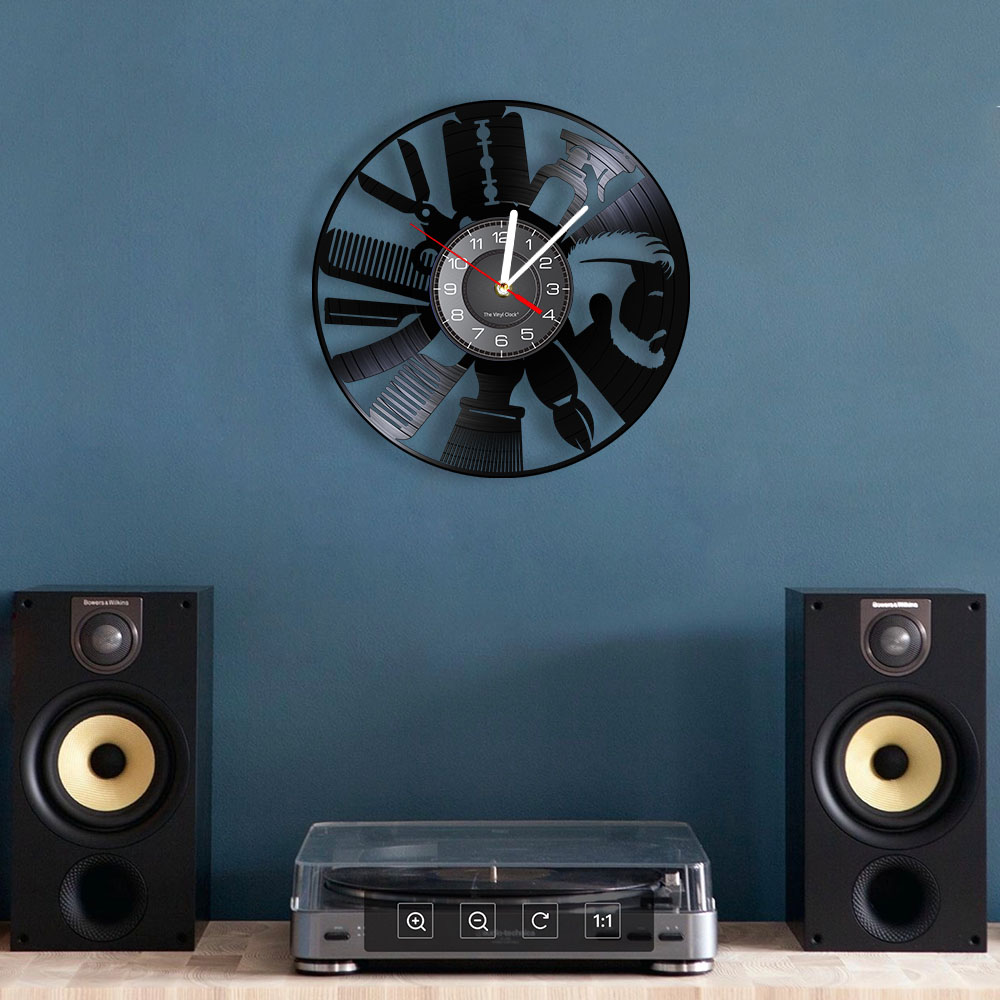 Hair Salon Tools Wall Clock Ba - Interior Design Living Room Ideas 评论和价格