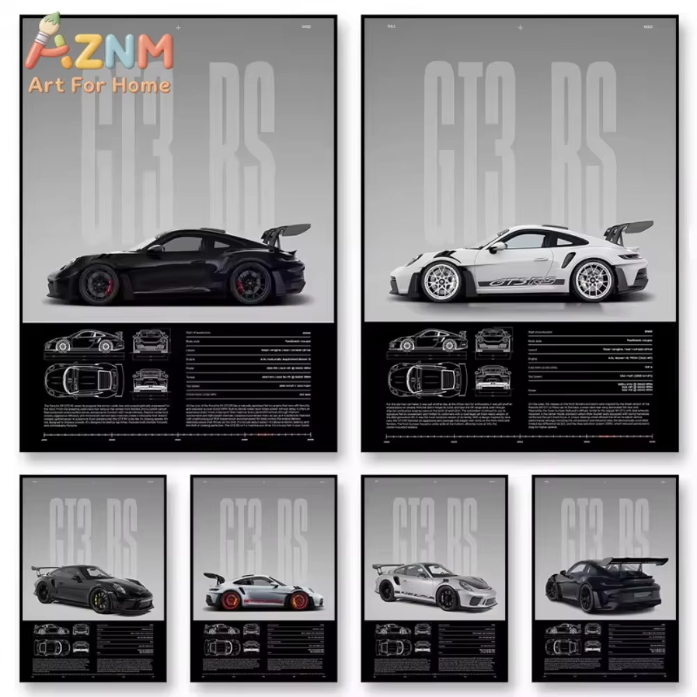 1pc Minimalist 911 GT3-RS 718  - Interior Design Home Decor 评论和价格