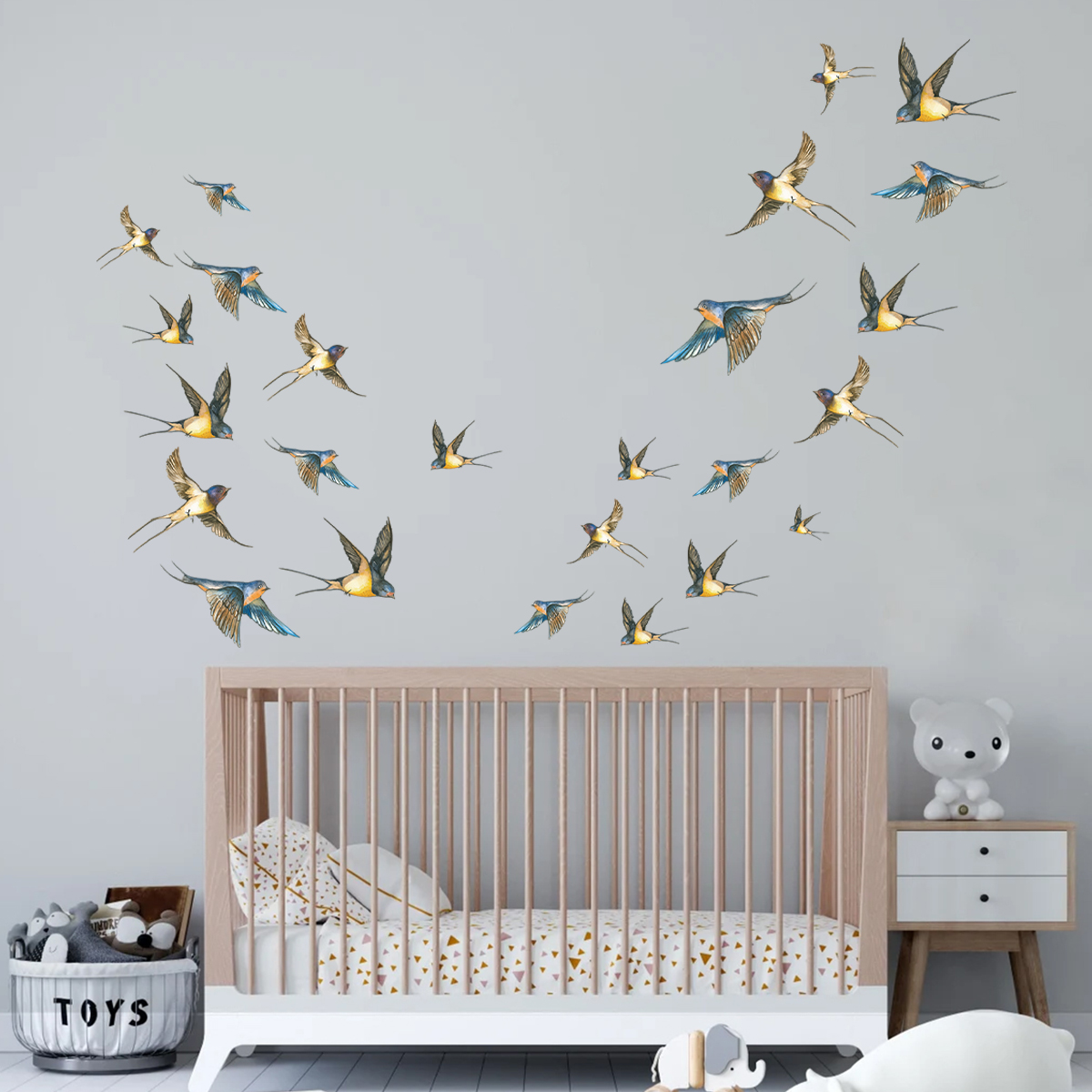 4Pcs Watercolor Bird Wall Stic - Interior Design Magazine 评论和价格