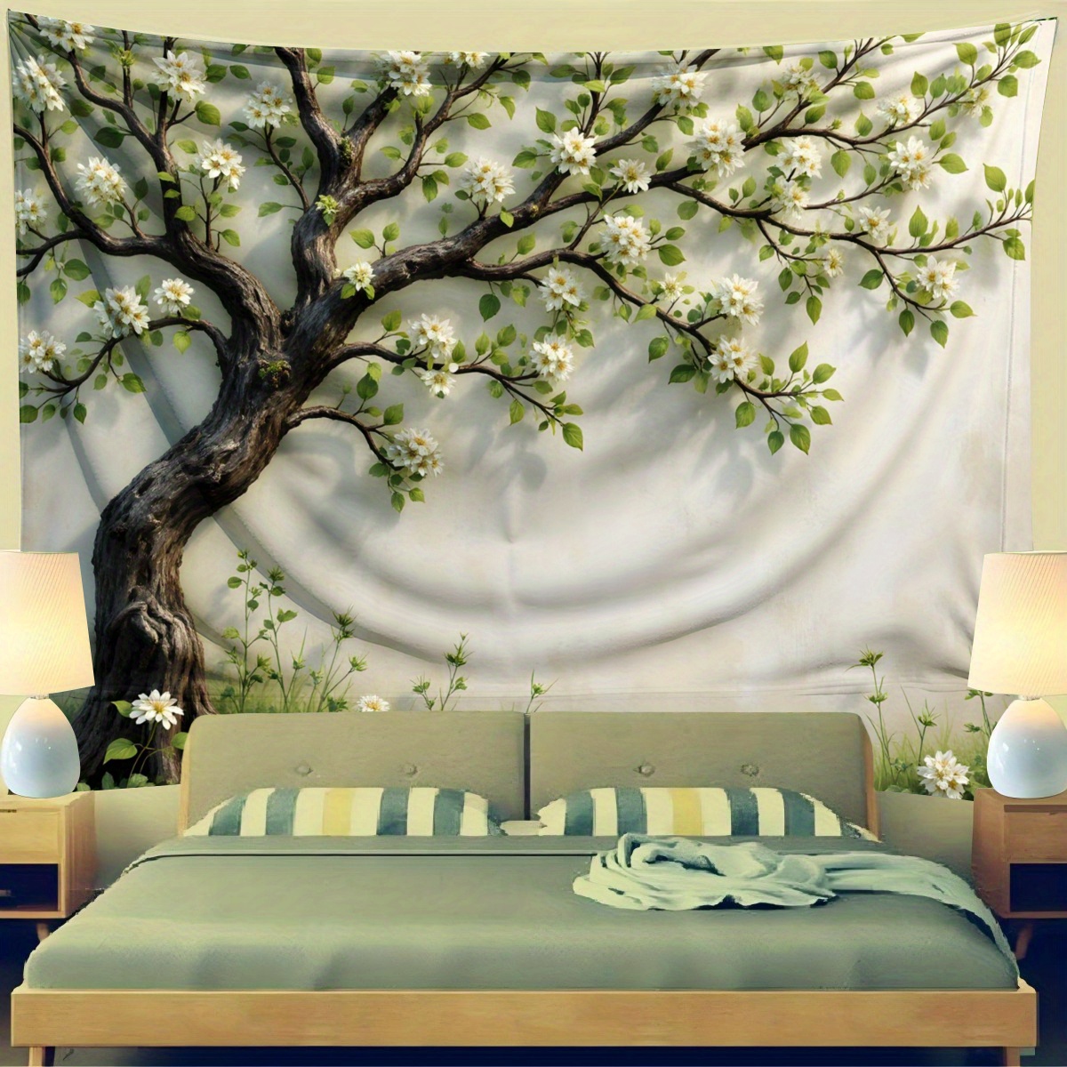 3D Blossoming Tree Wall Mural  - Interior Design Zen Style 评论和价格