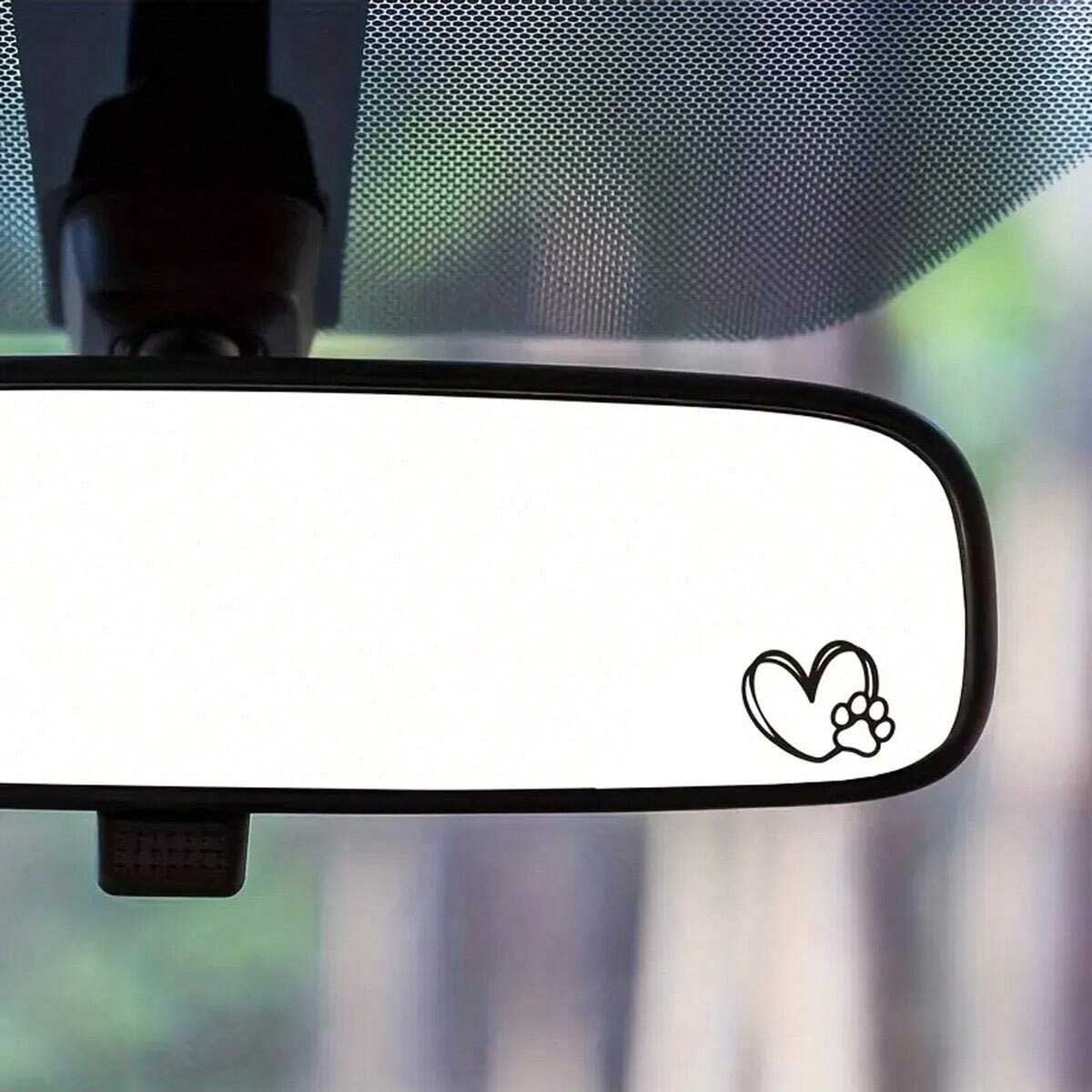 2pcs Heart Paw Print Rearview  - Interior Design Journal 评论和价格
