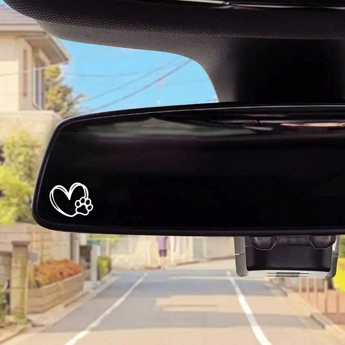 2pcs Heart Paw Print Rearview  - Interior Design Journal 评论和价格
