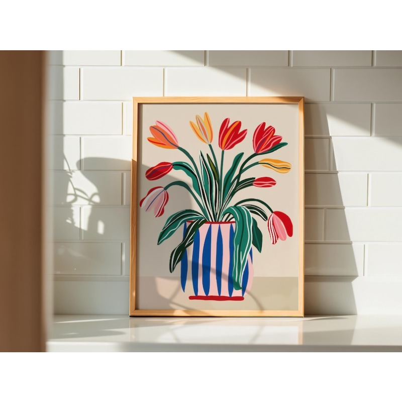 2pcs Tulip Flowers Canvas Wall - Interior Design Kitchen 评论和价格