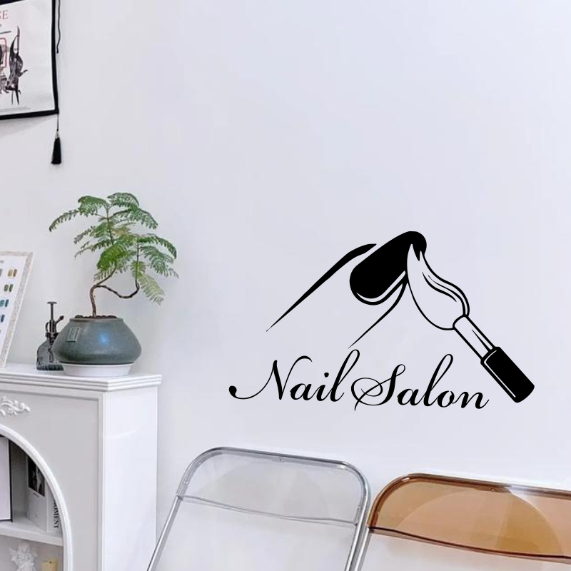 Nail Salon Shop Wall Decal Man - Interior Design Nail Salon 评论和价格