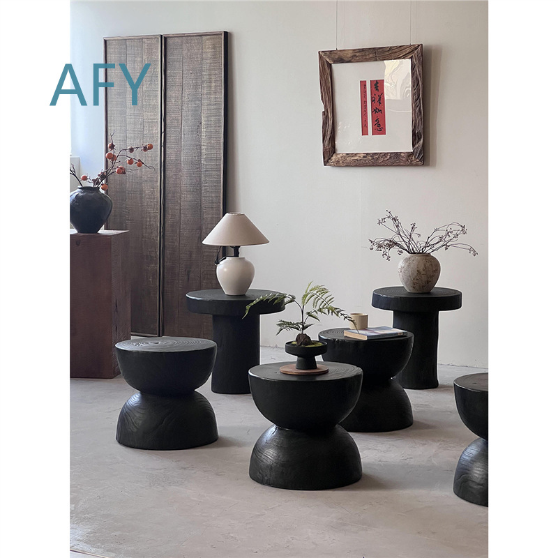 Carbonized Wood Stool for Home - Interior Design Zen Style 评论和价格