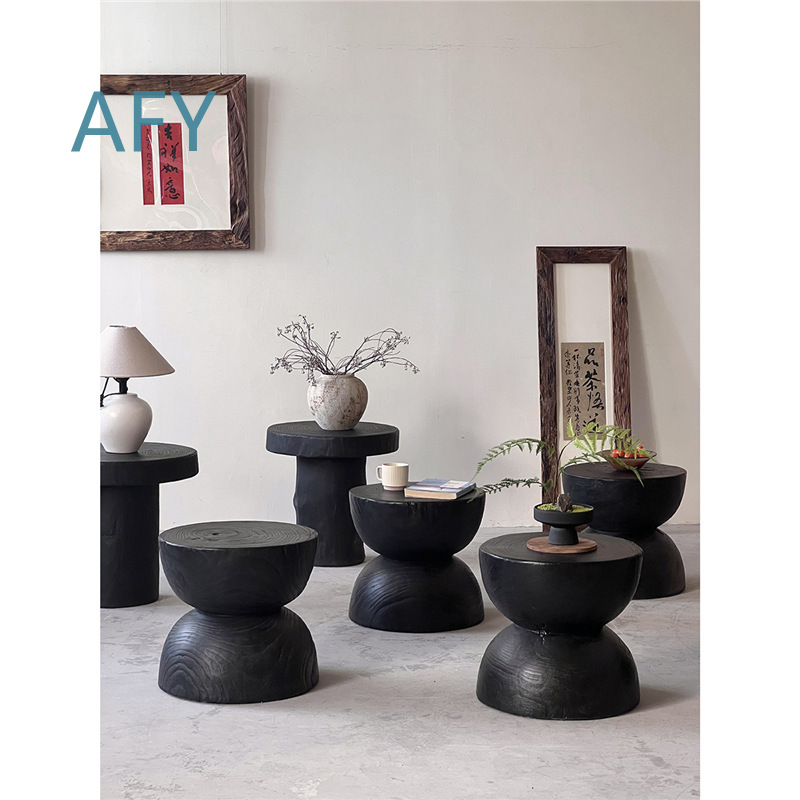 Carbonized Wood Stool for Home - Interior Design Zen Style 评论和价格