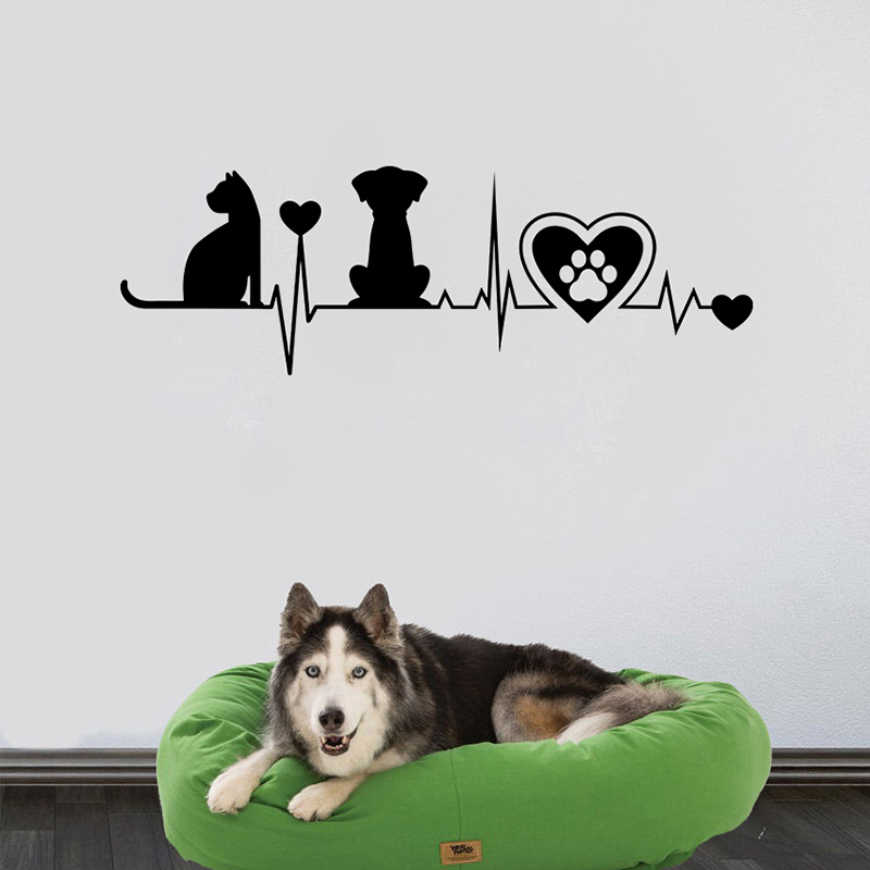 Dog and Cat Silhouette Heartbe - Interior Design Magazine 评论和价格