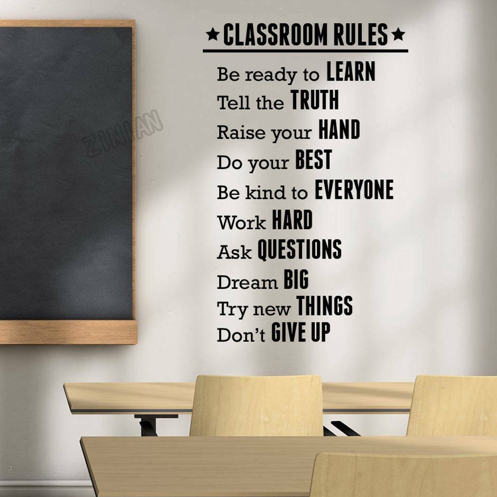 Classroom Rules Wall Sticker F - Interior Design School 评论和价格
