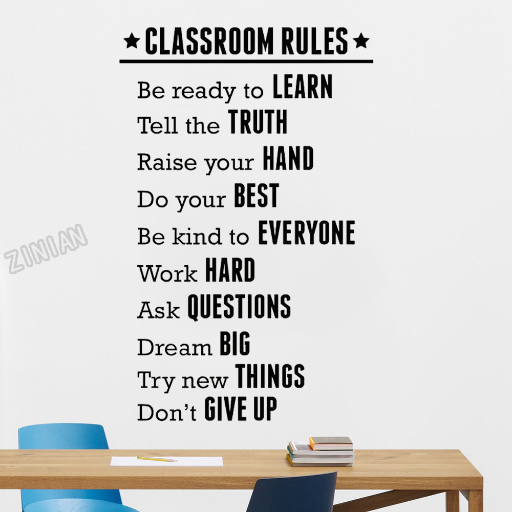 Classroom Rules Wall Sticker F - Interior Design School 评论和价格