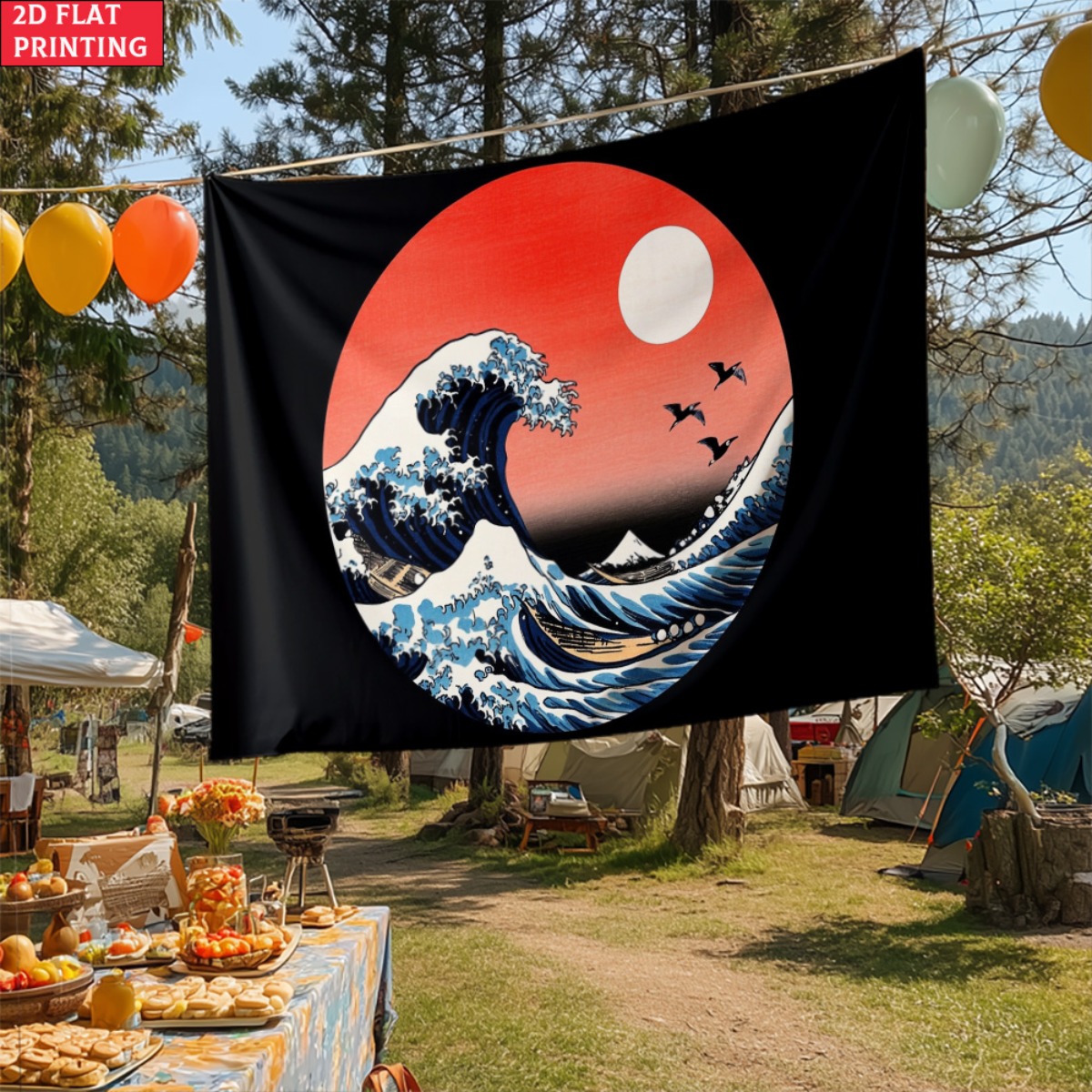 unframed Japanese Wave Sunset  - Interior Design Zen Style 评论和价格